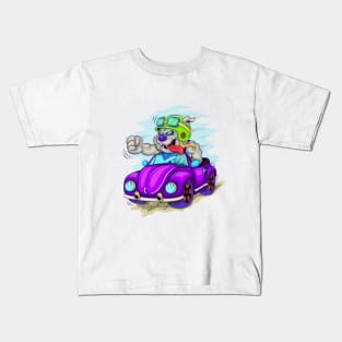 Cartoon dog driver Kids T-Shirt